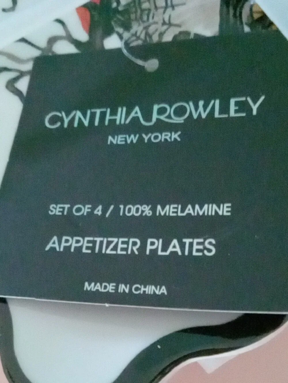 Cynthia Rowley Halloween Set Of 4 Melamine Appetizer Plates New